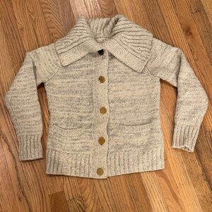 Michael Kors Tan Knit with Gold Button Cardigan Size: Medium